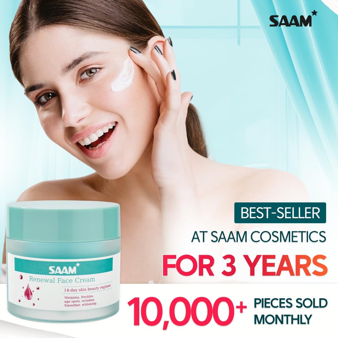 SAAM Renewal Face Cream | Melasma, Freckles, Age Spots & Dark Spots | With Alpha Arbutin and Kojic Acid