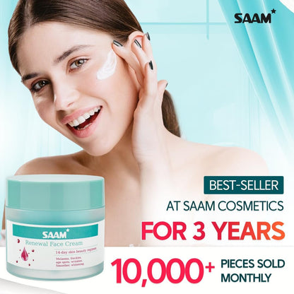 SAAM Renewal Face Cream | Melasma, Freckles, Age Spots & Dark Spots | With Alpha Arbutin and Kojic Acid
